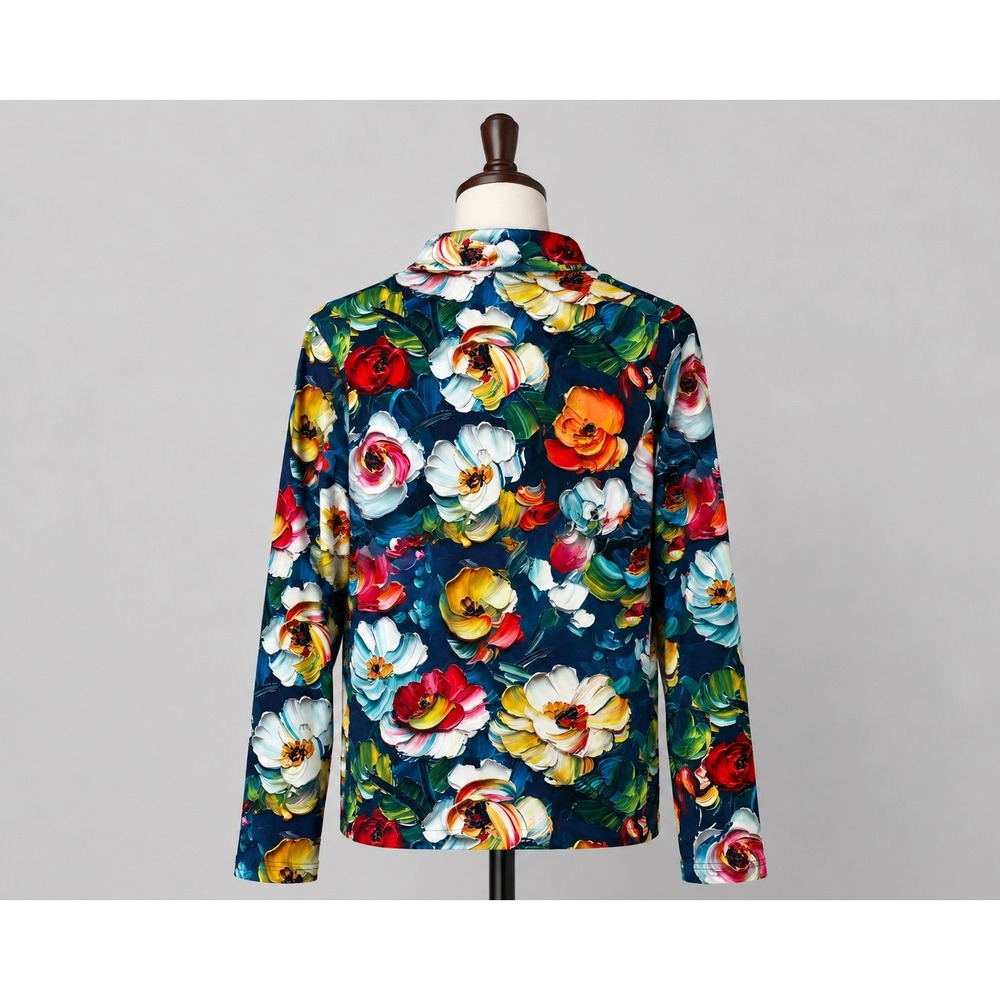 Artsy Floral Blouse Dark Romantic Boho Maximalist Wearable Art Top Chic 20/XXL - Picture 3 of 6